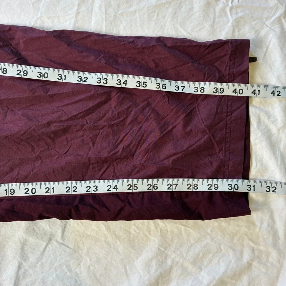 Adidas Mens XL Track Pants Maroon Burgundy Windbreaker Mesh Lined Ankle Zip